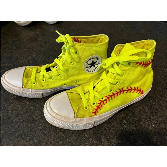 Softball converse lunarlon neon custom shoes - Picture 2 of 11